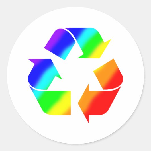 Regenboog Recyclen teken Ronde Sticker (Voorkant)