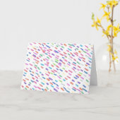 Regenboog Regen Druppel Print Kaart (Gele Bloem)