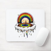 Regenboog Regen Muismat (Met muis)