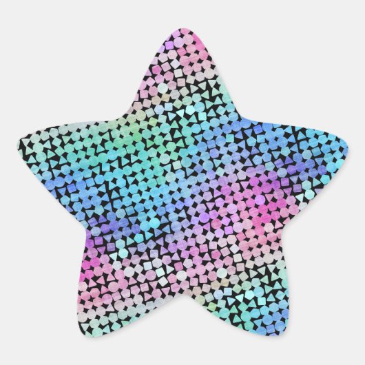 regenboog regen : ster sticker (Voorkant)