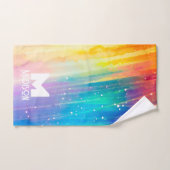 Regenboog regendouche bad handdoek (Handdoek)