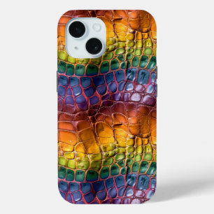 Regenboog Reptielleer iPhone 15 Case
