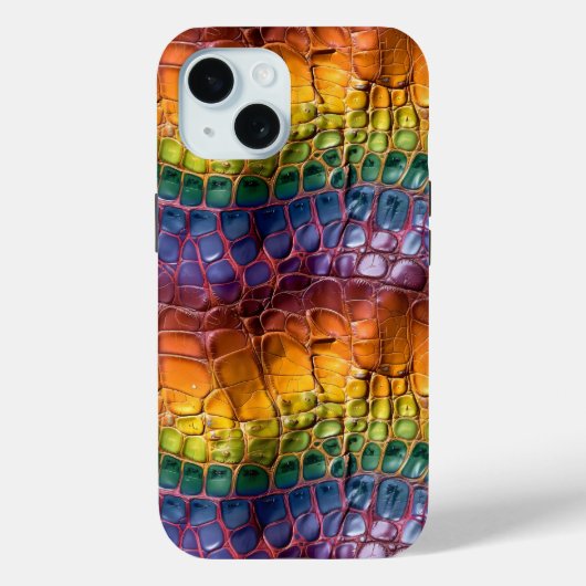 Regenboog Reptielleer Case-Mate iPhone Case (Achterkant)