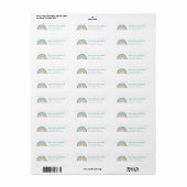 Regenboog retouradreslabels etiket (Full Sheet)