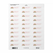 Regenboog retouradreslabels etiket (Full Sheet)
