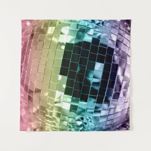 Regenboog Retro Disco Bal Glam #1 #retro #muur #ku Wandkleed (Voorkant (horizontaal))