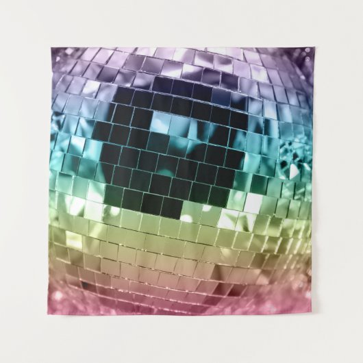 Regenboog Retro Disco Bal Glam #1 #retro #muur #ku Wandkleed (Voorkant)