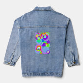 Regenboog Retro Spiraalvormige Kunst Abstractie Mu Denim Jacket (Achterkant)