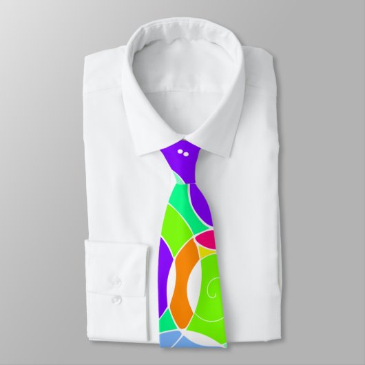 Regenboog Retro Spiraalvormige Kunst Abstractie Pa Stropdas (Gebonden)