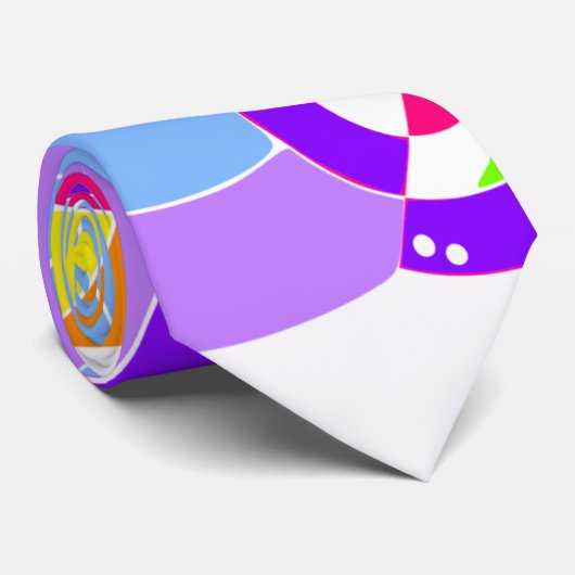 Regenboog Retro Spiraalvormige Kunst Abstractie Pa Stropdas (Opgerold)