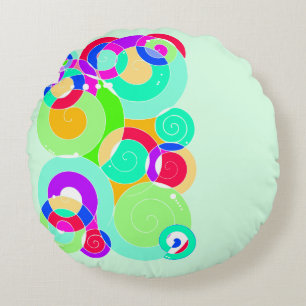 Regenboog Retro Spiraalvormige Kunst Abstractie Tu Rond Kussen
