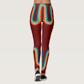 Regenboog Retro Stripe Stijl Leggings (Achterkant)