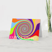 Regenboog retro verjaardagspsychedelic snoep swirl kaart (Voorkant)