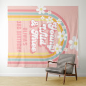 Regenboog Retro Young Wild Drie 3de Verjaardag Wandkleed (In Situ (horizontaal))