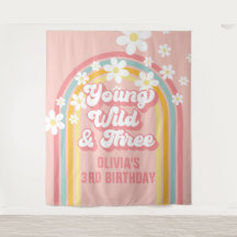 Regenboog Retro Young Wild Three 3de Verjaardag