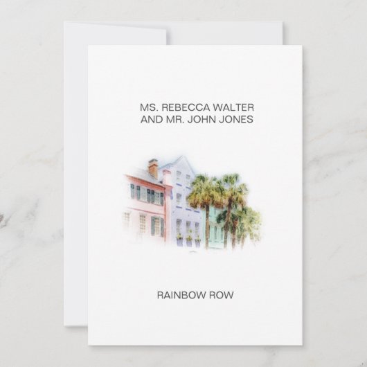 Regenboog rij - Charleston Feestdagenkaart (Voorkant)