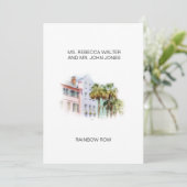 Regenboog rij - Charleston Feestdagenkaart (Staand voorkant)