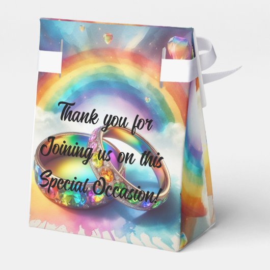 Regenboog ringen homoseksueel lesbisch bruiloft gu bedankdoosjes (Achterkant)
