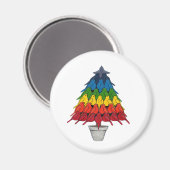 Regenboog Robins Kerstboom Magneet (Voorkant / Achterkant)