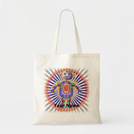 Regenboog Robot Boodschappentas Tote Bag (Voorkant)