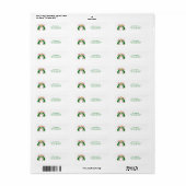 Regenboog Rode Groene Kerst Retouradres Etiket (Full Sheet)