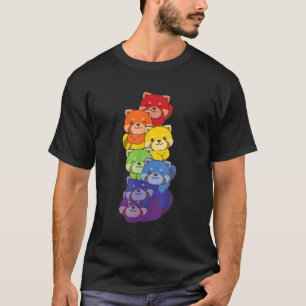 Regenboog Rode Panda Dieren Kleurrijke Rode Panda T-shirt