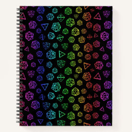 Regenboog rollenspel dobbelsteen d20 gamer notitieboek