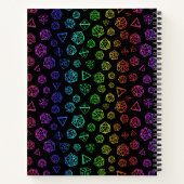 Regenboog rollenspel dobbelsteen d20 gamer notitieboek (Achterkant)