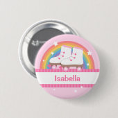 Regenboog Roller Skates Voor Meisjes Ronde Button 5,7 Cm (Voorkant /achterkant)