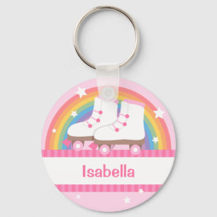 Regenboog Roller Skates Voor Meisjes Sleutelhanger