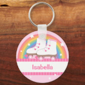 Regenboog Roller Skates Voor Meisjes Sleutelhanger (Voorkant)
