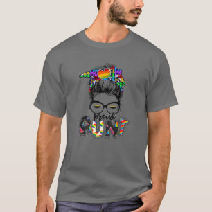 Regenboog Rommelige Knot Trots Tante Homoseksueel T-shirt
