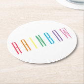 REGENBOOG Ronde papieren Onderzetters (Gebogen)