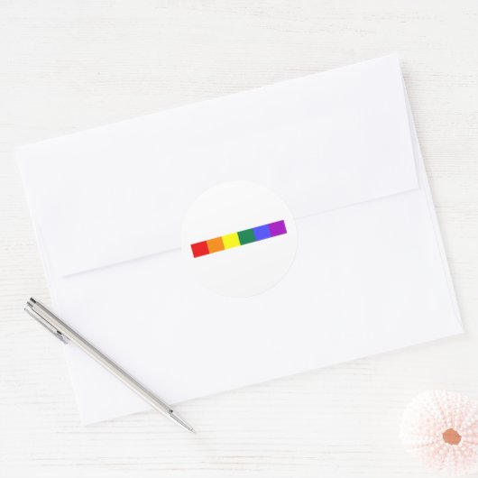 Regenboog Ronde Sticker (Envelop)