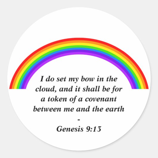 Regenboog Ronde Sticker (Voorkant)