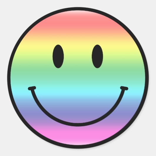 Regenboog Ronde Sticker (Voorkant)