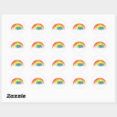regenboog ronde sticker (Vel)