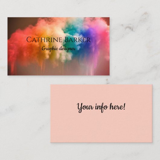 Regenboog rook wolk patroon visitekaartje (Voorkant / Achterkant)