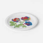 Regenboog Roos Boeket Pop Art Bloemen Papieren Bordje (Gekanteld)