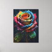 Regenboog Roos Canvasprint Canvas Afdruk (Voorkant)