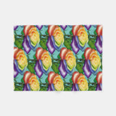 Regenboog Roos Fleece Deken (Voorkant (Horizontaal))