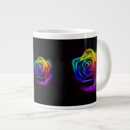 Regenboog Roos Fractal Grote Koffiekop
