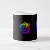 Regenboog Roos Fractal Grote Koffiekop (Voorkant)