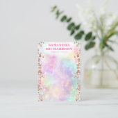 Regenboog Roos Gouden Holografische Sieraden Displ Visitekaartje (Staand voorkant)