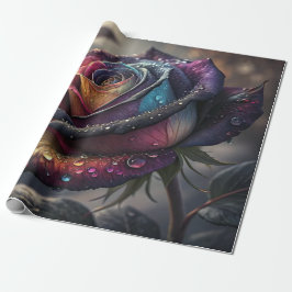 Regenboog Roos Inpakpapier — Elegante Multikleur 