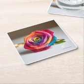 regenboog-Roos Kartonnen Onderzetters (Schuin)
