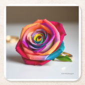 regenboog-Roos Kartonnen Onderzetters (Voorkant)