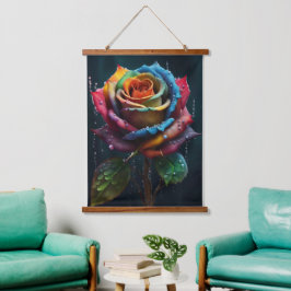 Regenboog Roos Muur Tapijt Hangend Wandkleed