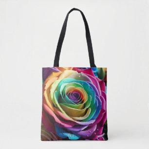Regenboog Roos  Tote Bag