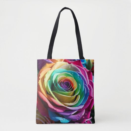 Regenboog Roos  Tote Bag (Voorkant)